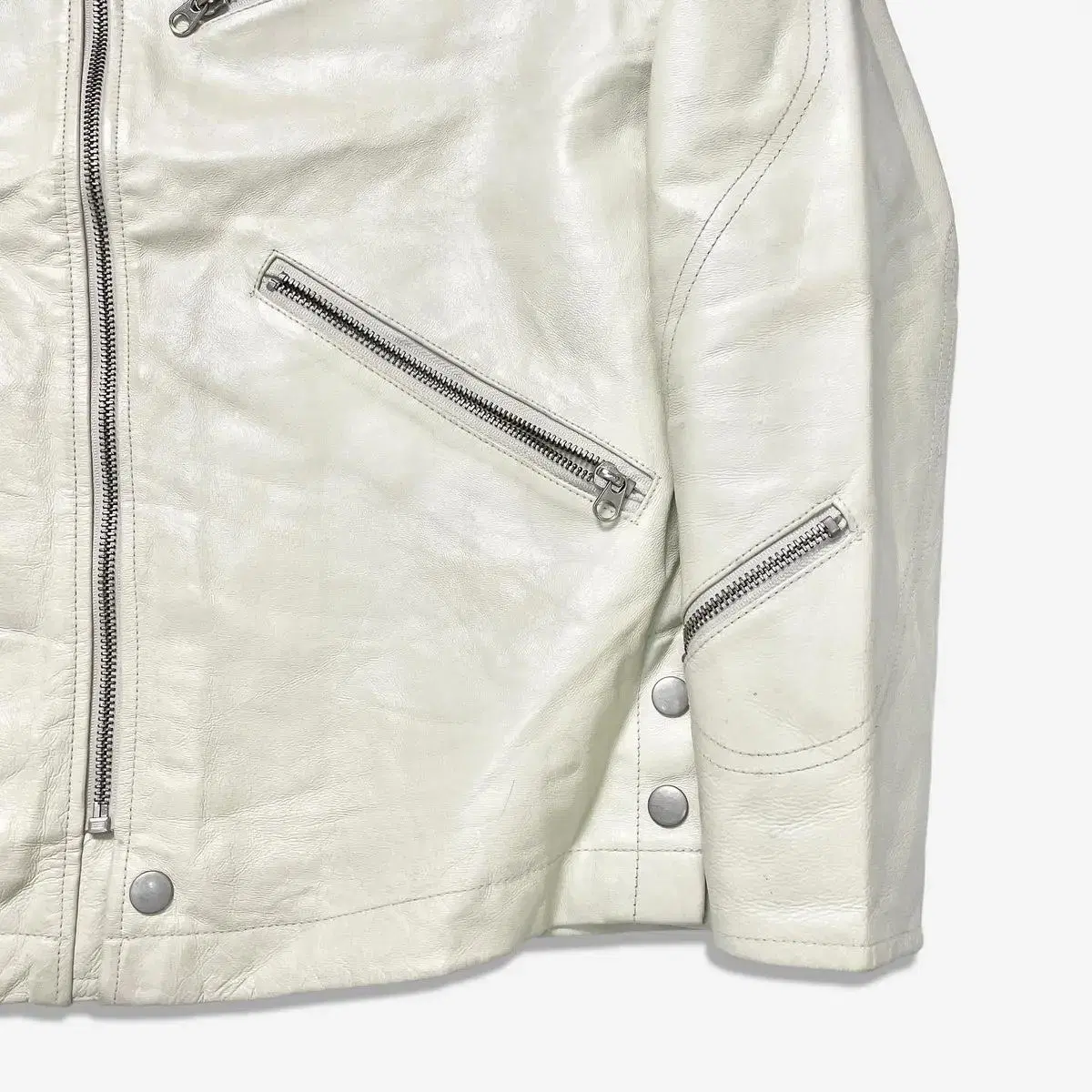 pig skin Chalk Single rider jacket