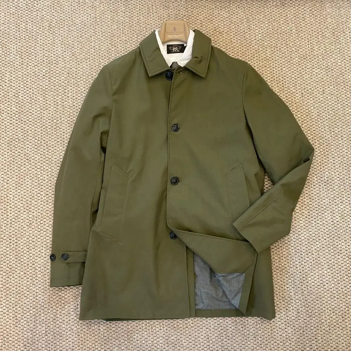 Baracuta Olive Green Techwool Reglan Coat for Baracuta UK