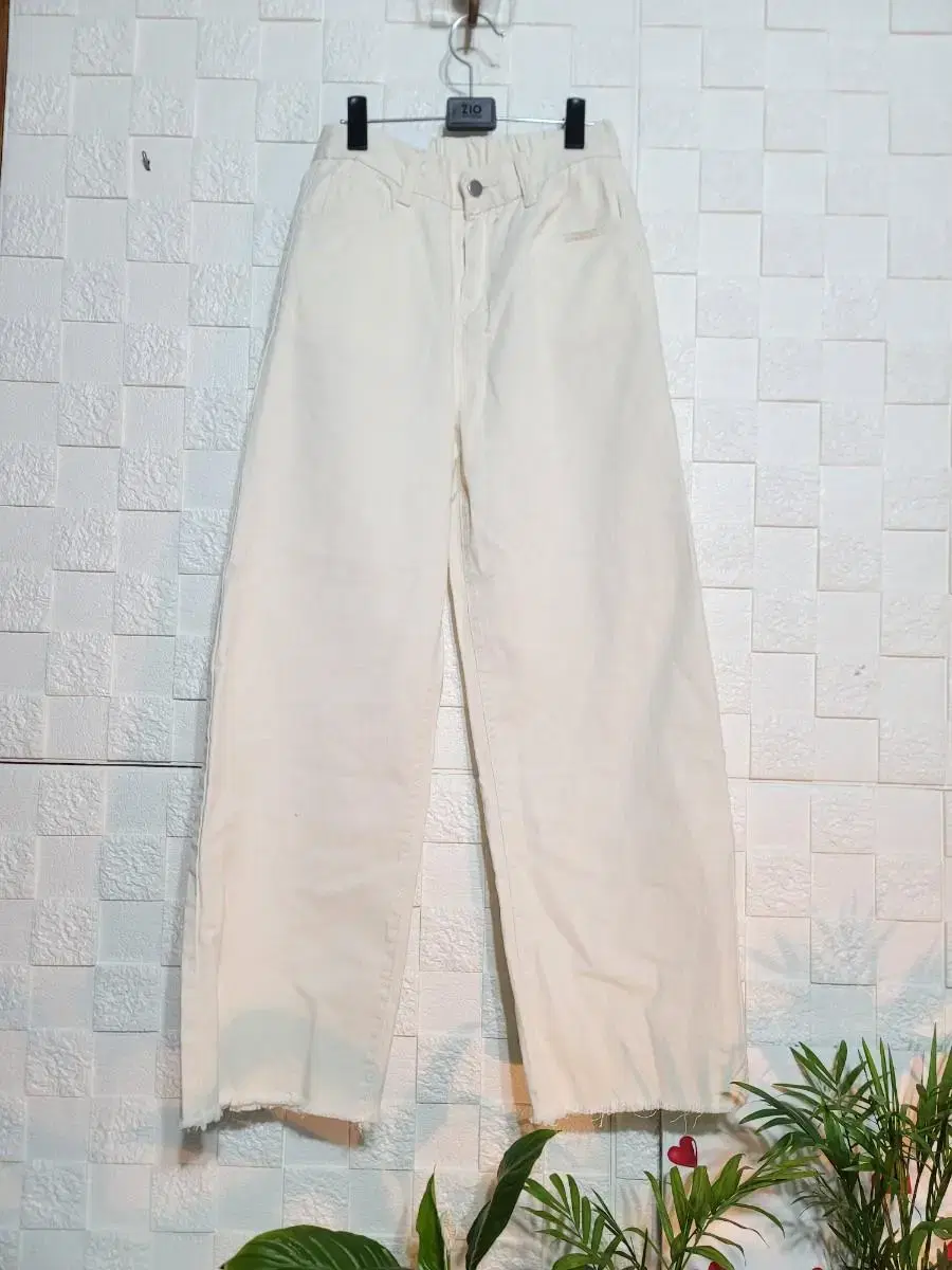 Backbanding Washed Denim Wide-leg Trousers