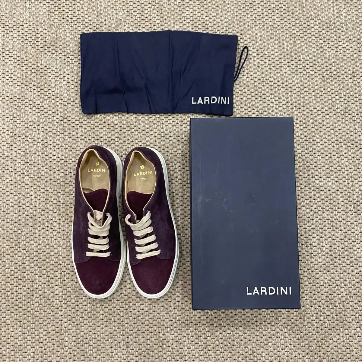 Lardini 퍼플 스웨이드 핸드메이드 스니커즈