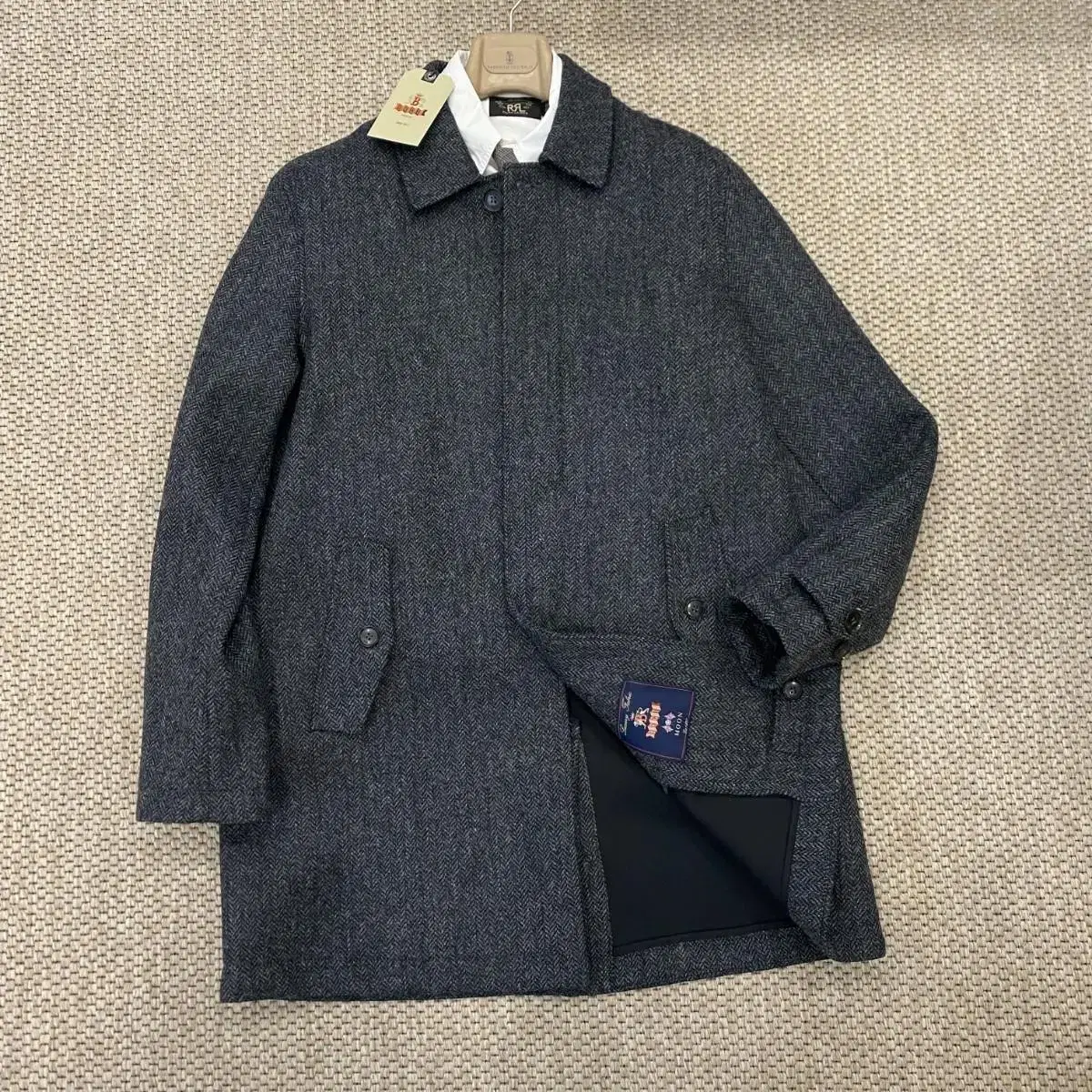 Baracuta Baracuta x British Moon virgin wool superfine tweed coat