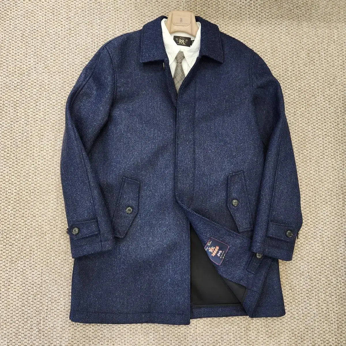 Baracuta Baracuta x British Moon virgin wool superfine tweed coat