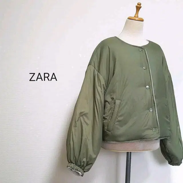 자라 zara  리버시블 크롭 점퍼 8073525