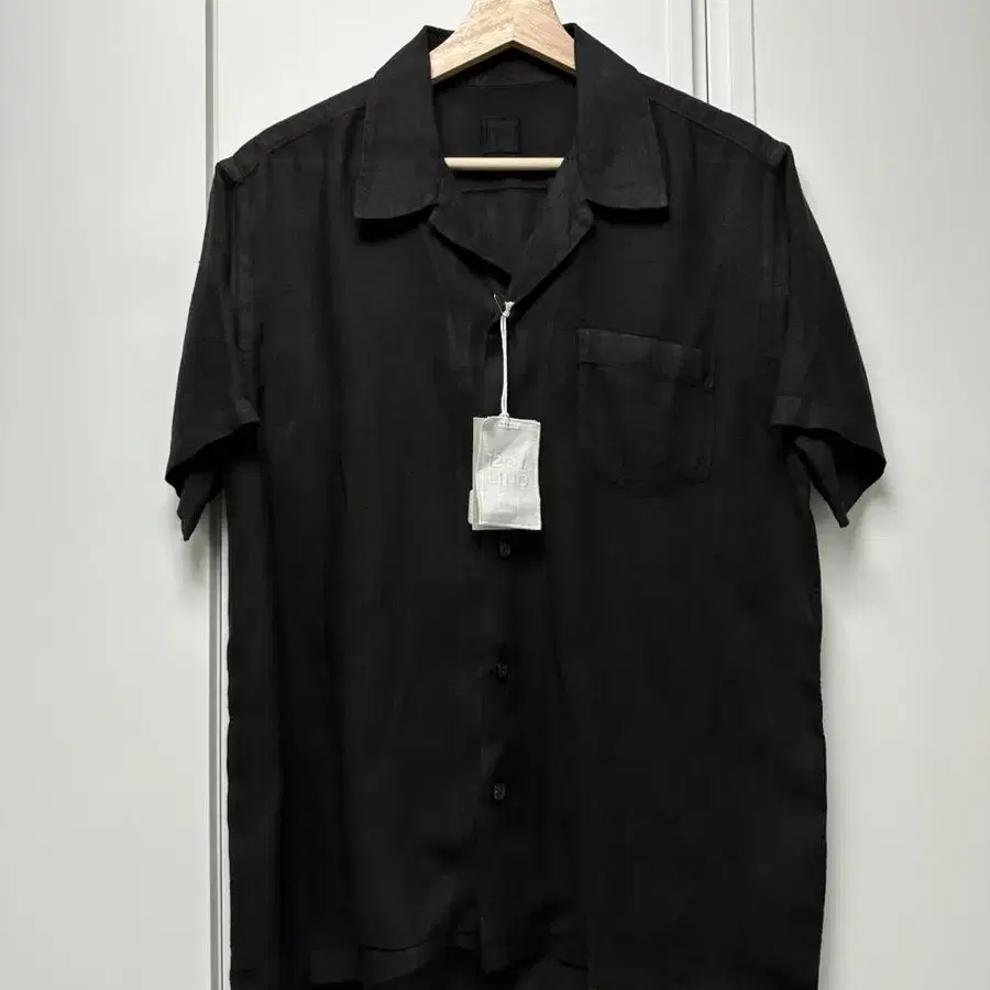 120% LINO linen shirts 블랙 린넨반팔셔츠 M 48