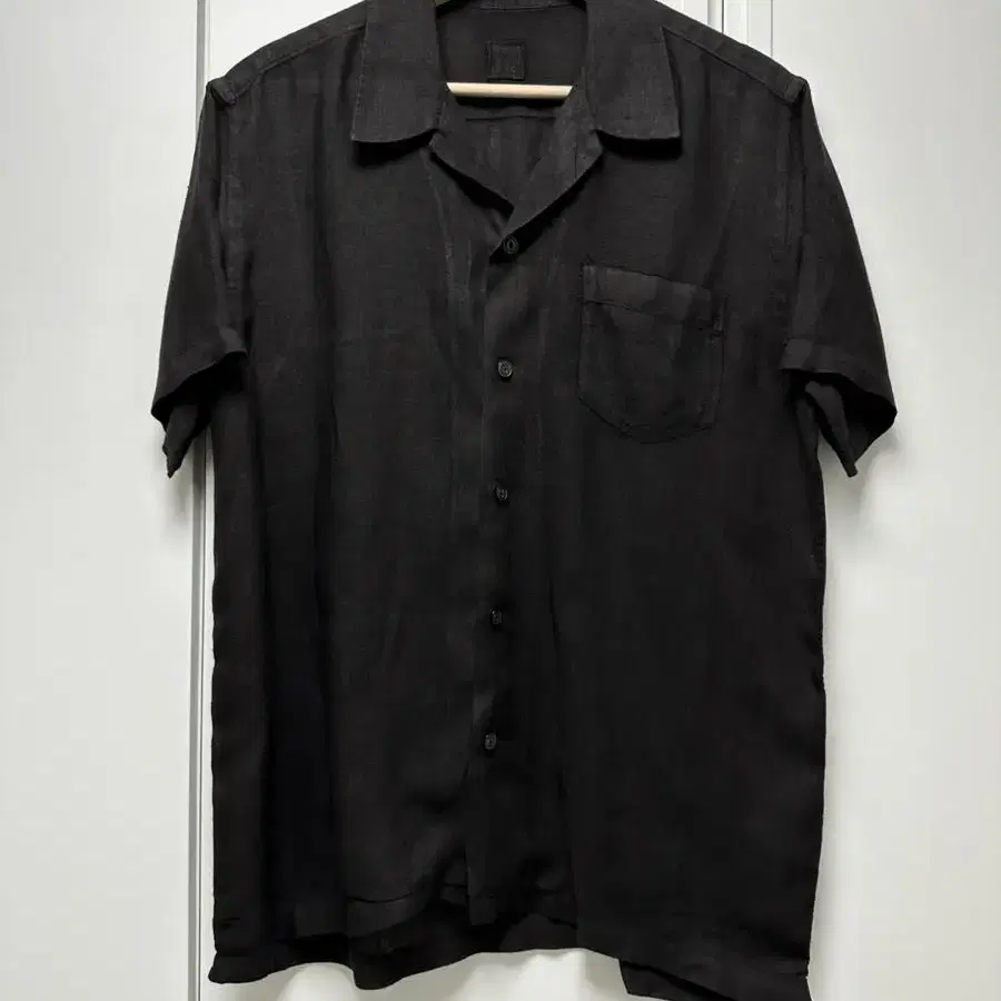 120% LINO linen shirts 블랙 린넨반팔셔츠 M 48