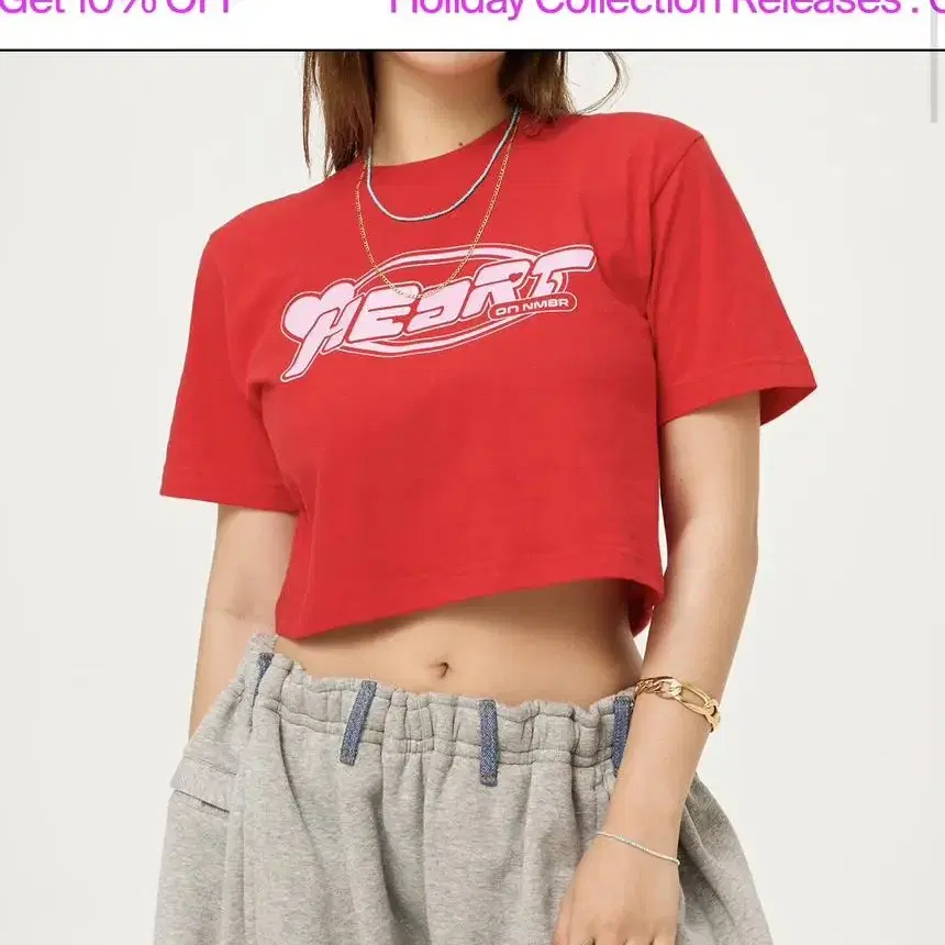 넘버링 하트 티셔츠 Heart T-shirt_Red(사이즈 S)