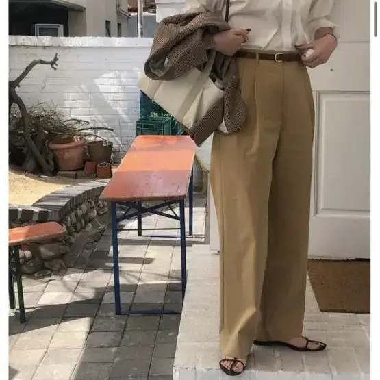 공드린 G BRIOCHE SLACKS_CAMEL