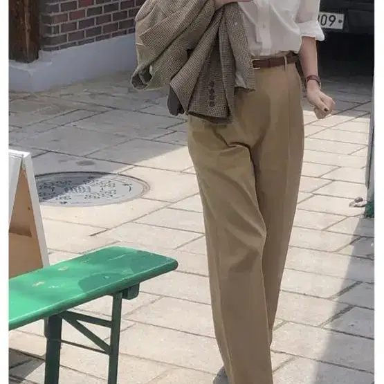 공드린 G BRIOCHE SLACKS_CAMEL