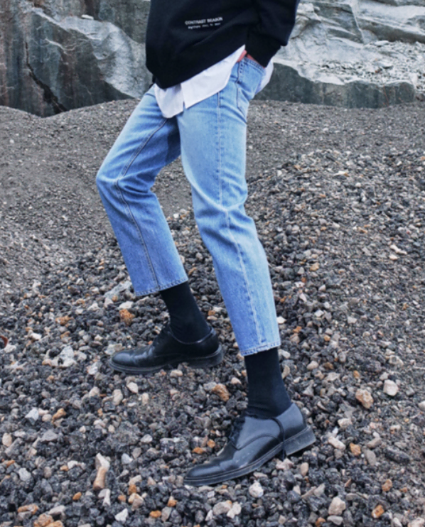 Peace Walker Light Blue Cropped Denim New / Saint Sky