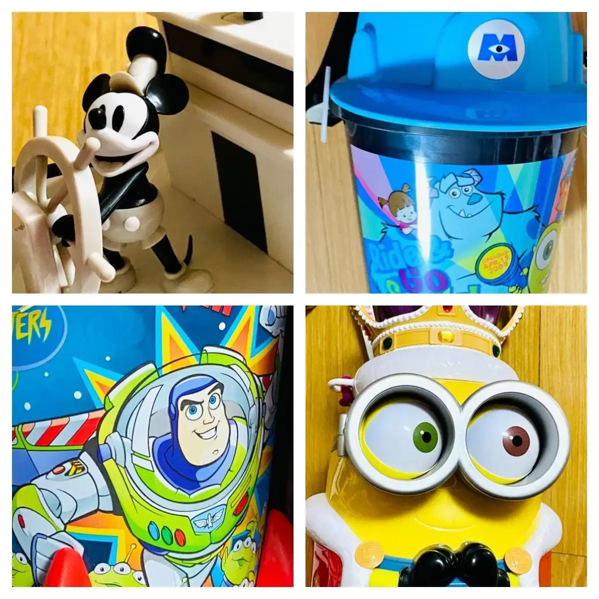 [S]Used Genuine]Disney Mickey Monsters, Inc. Toy Story Minions Popcorn Canister