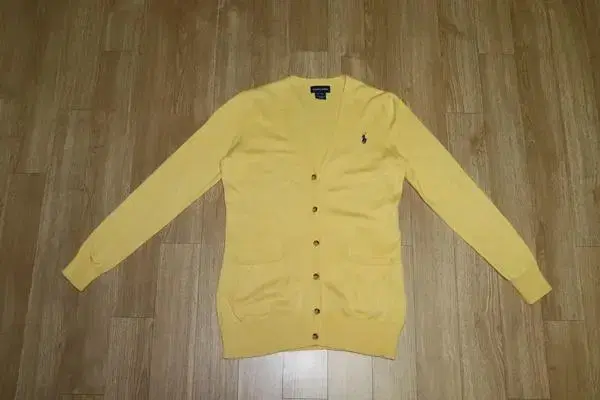 (55)polo/yellow knit cardigan