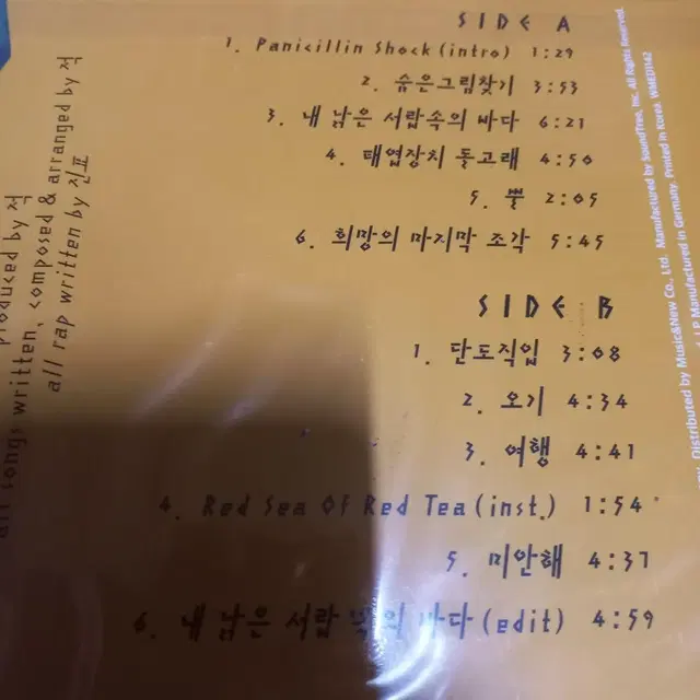 Lp중고 미개봉 패닉 PANIC / SEA WITHIN 음반 판매합니다.