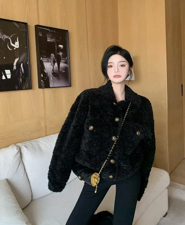 Fluffy long-sleeved coat cardigan sell (New product)