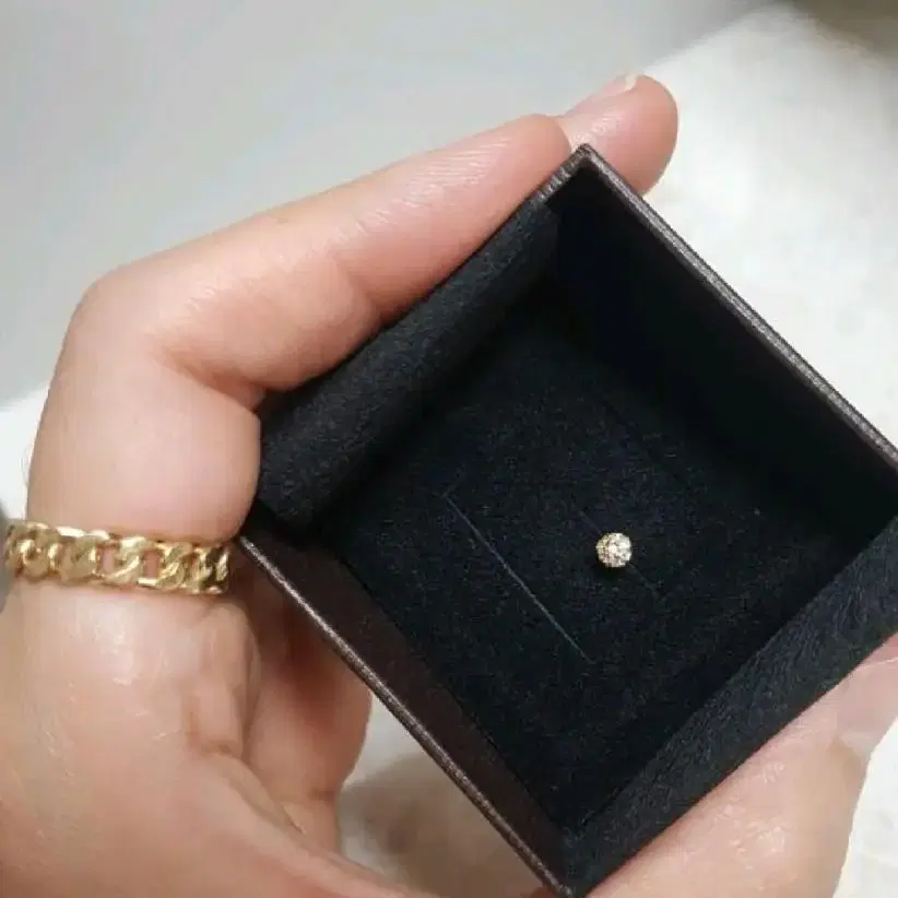 14K 미니 큐빅 피어싱 크기4mm/바길이4mm