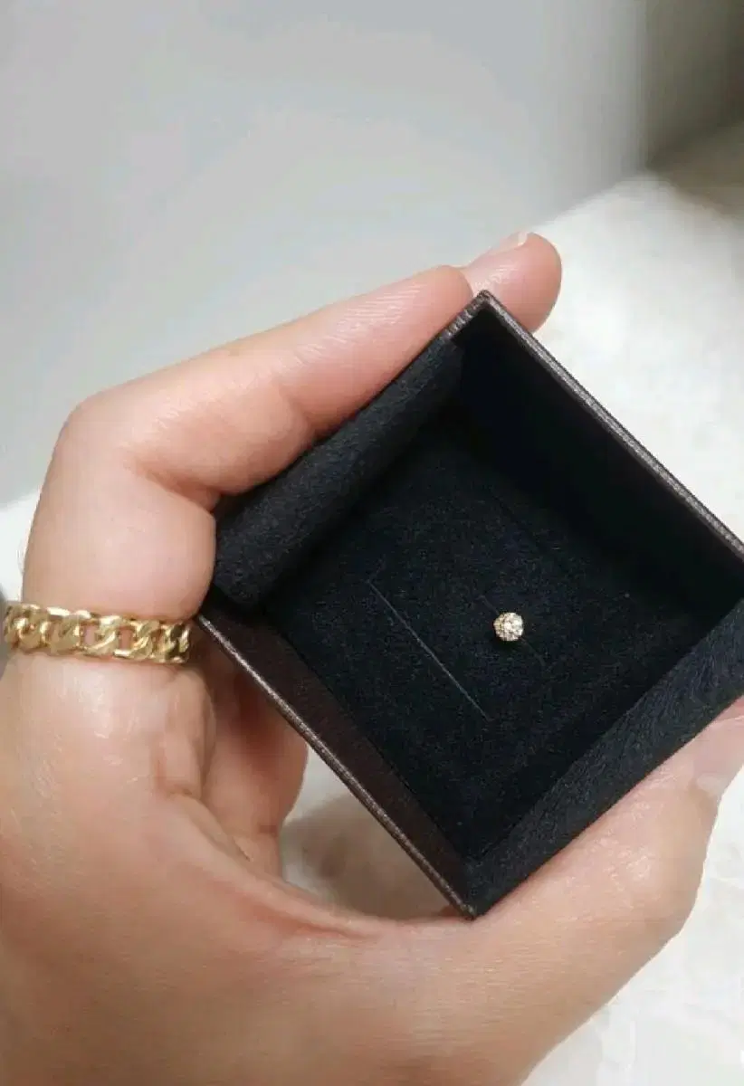 14K 미니 큐빅 피어싱 크기4mm/바길이4mm