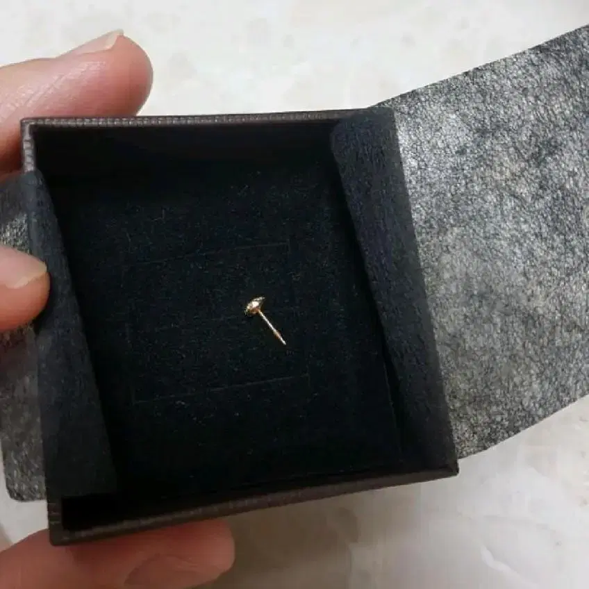 14K 미니 큐빅 피어싱 크기4mm/바길이4mm