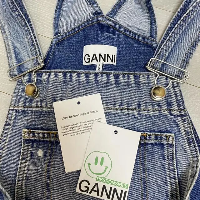 GANNI 가니 denim overall (멜빵)