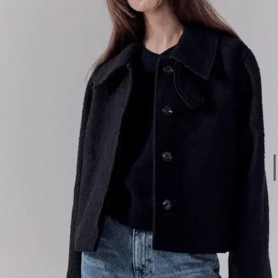 Dunst 던스트 crop single wool coat M