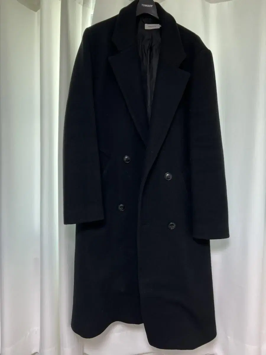 A LAND Basic Double Long Coat M Black