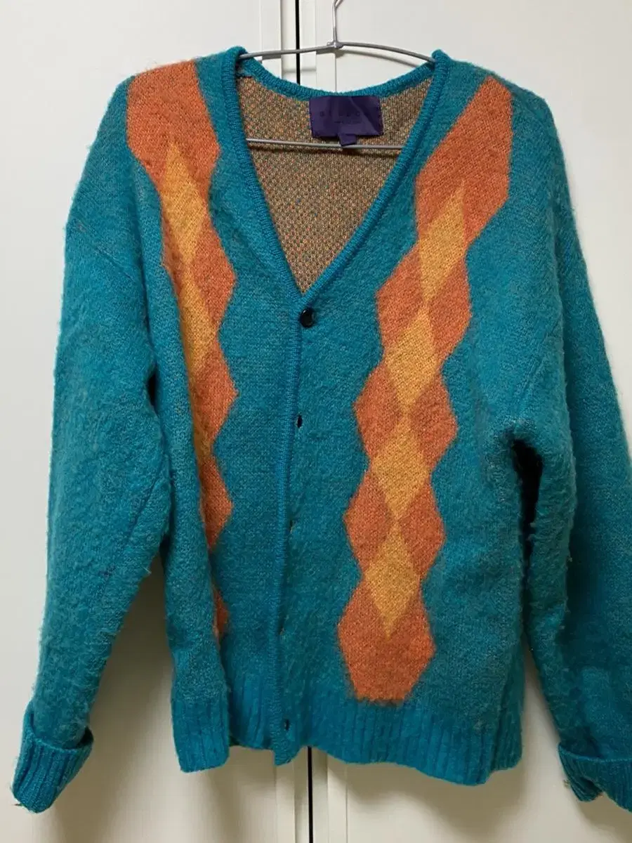 Bisloe Argyle Mohair Knit Cardigan S