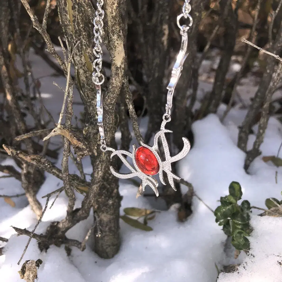 Vintage Cherry spider necklace