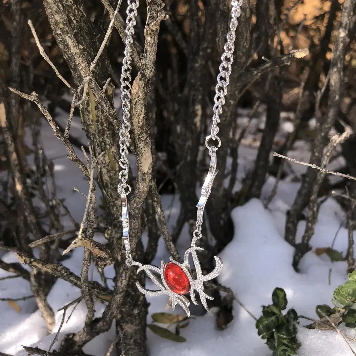 Vintage Cherry spider necklace