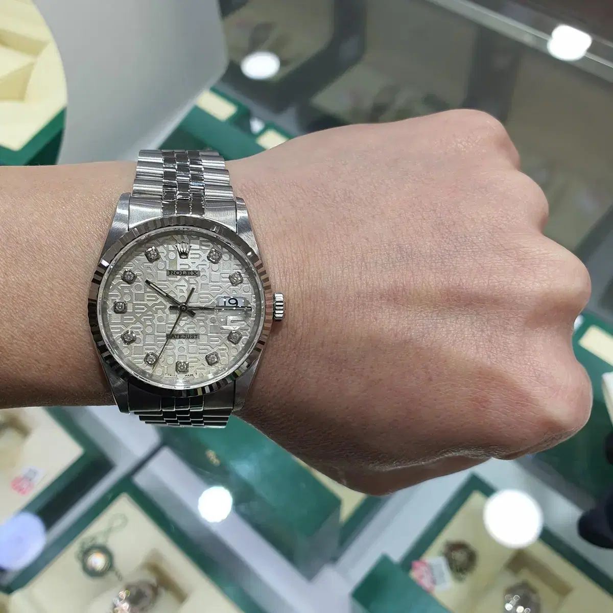 급매 ROLEX 롤렉스 16234G 데이저스트 화이트 컴퓨터판 스틸