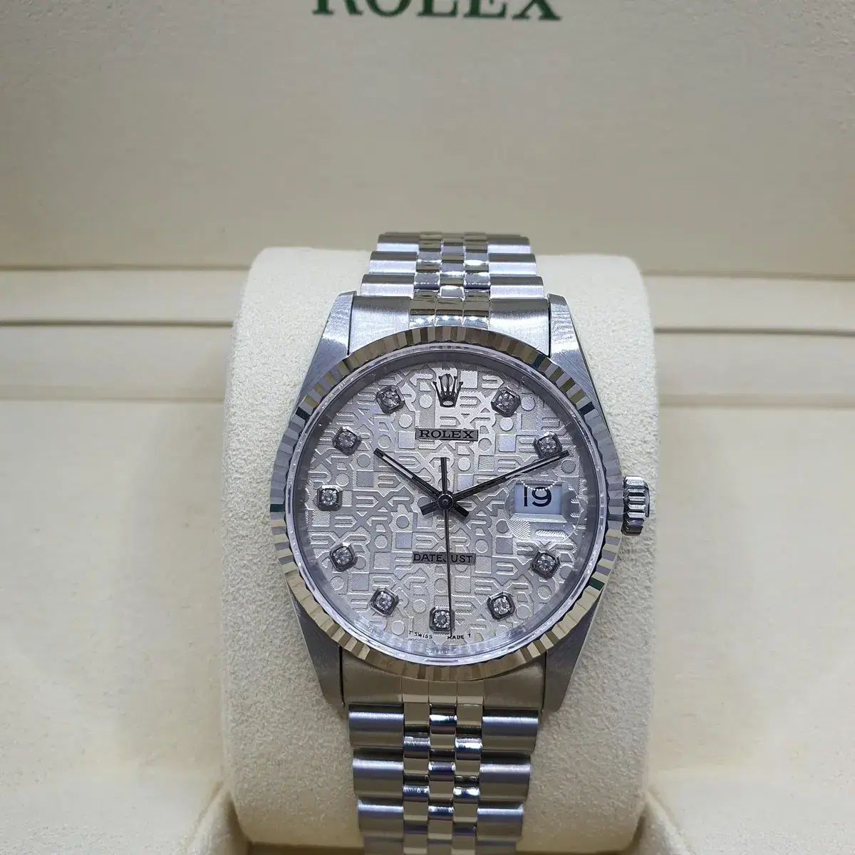 급매 ROLEX 롤렉스 16234G 데이저스트 화이트 컴퓨터판 스틸