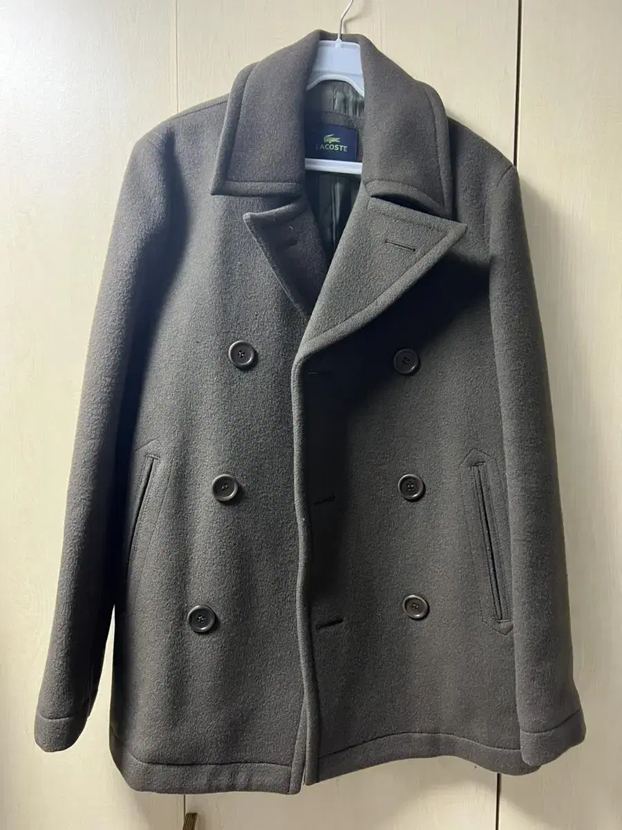 Lacoste Black Double Wool Peacoat