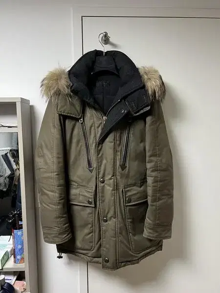 Time Homme Raccoonfer Khaki Pocket Puffer Padded Size 100