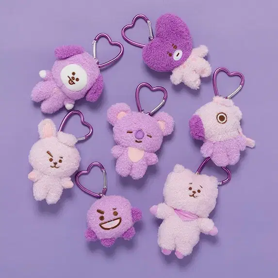 BT21 퍼플 하트 키링 인형 양도 알제이 RJ 보라 한정판 방탄 굿즈