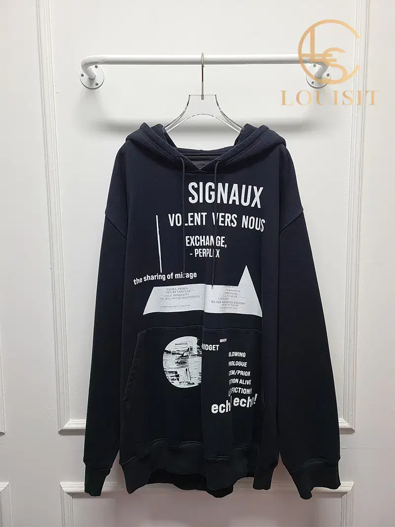 [XL] Prada Black Signox Triangle Logo Patch Hoodie