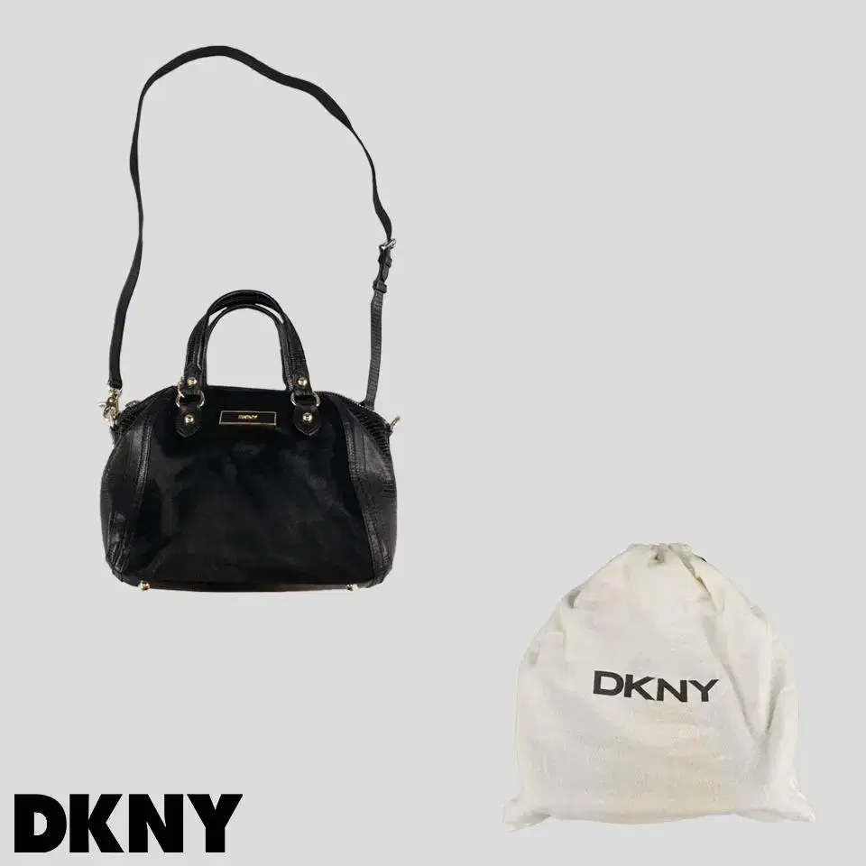 DKNY 디케이앤와이 블랙 레더 송치 소가죽 Y2K 펑키 숄더백 핸드백