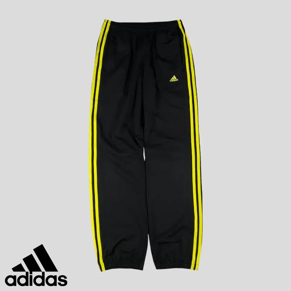 Adidas Black Yellow Three-Wire Banded Jogger Jersey Sweatpants Size 27