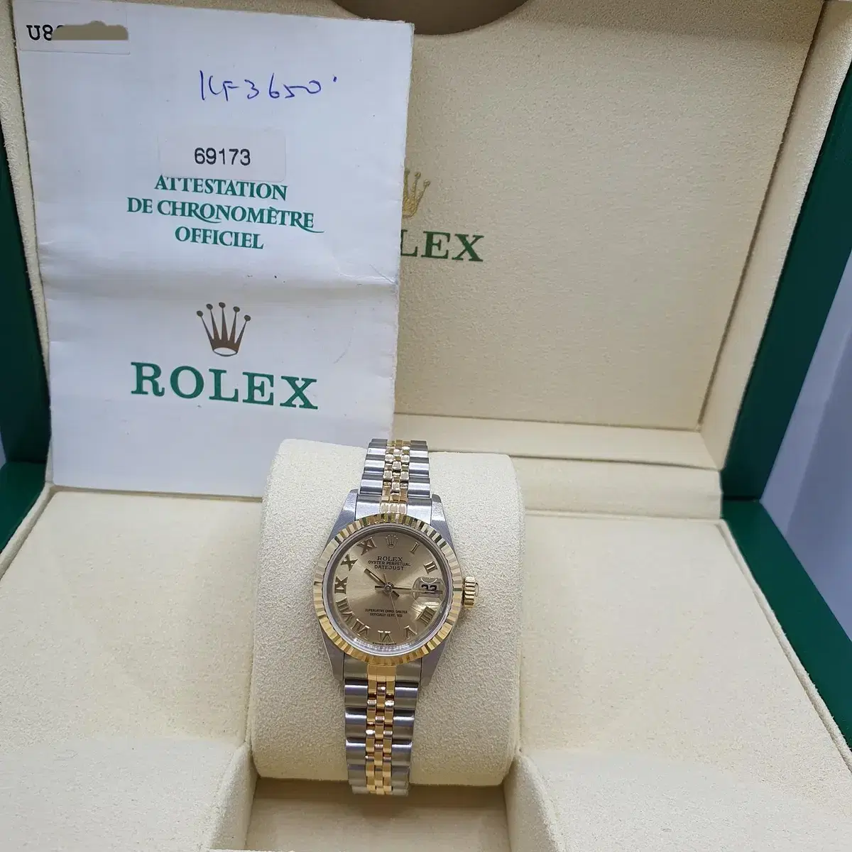 급매 ROLEX 롤렉스 69173 샴페인 로마 콤비 U단위 보증서유