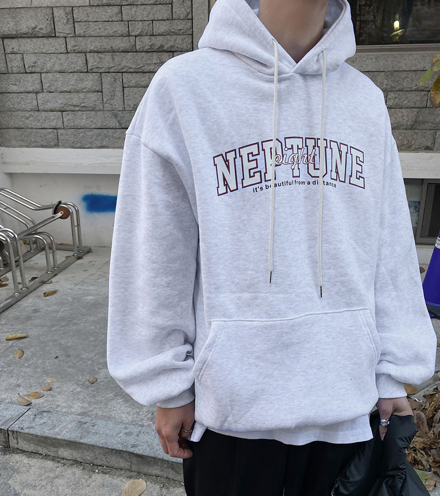 Free / Unisex ) NEPTUNE Hoodie - Melange White