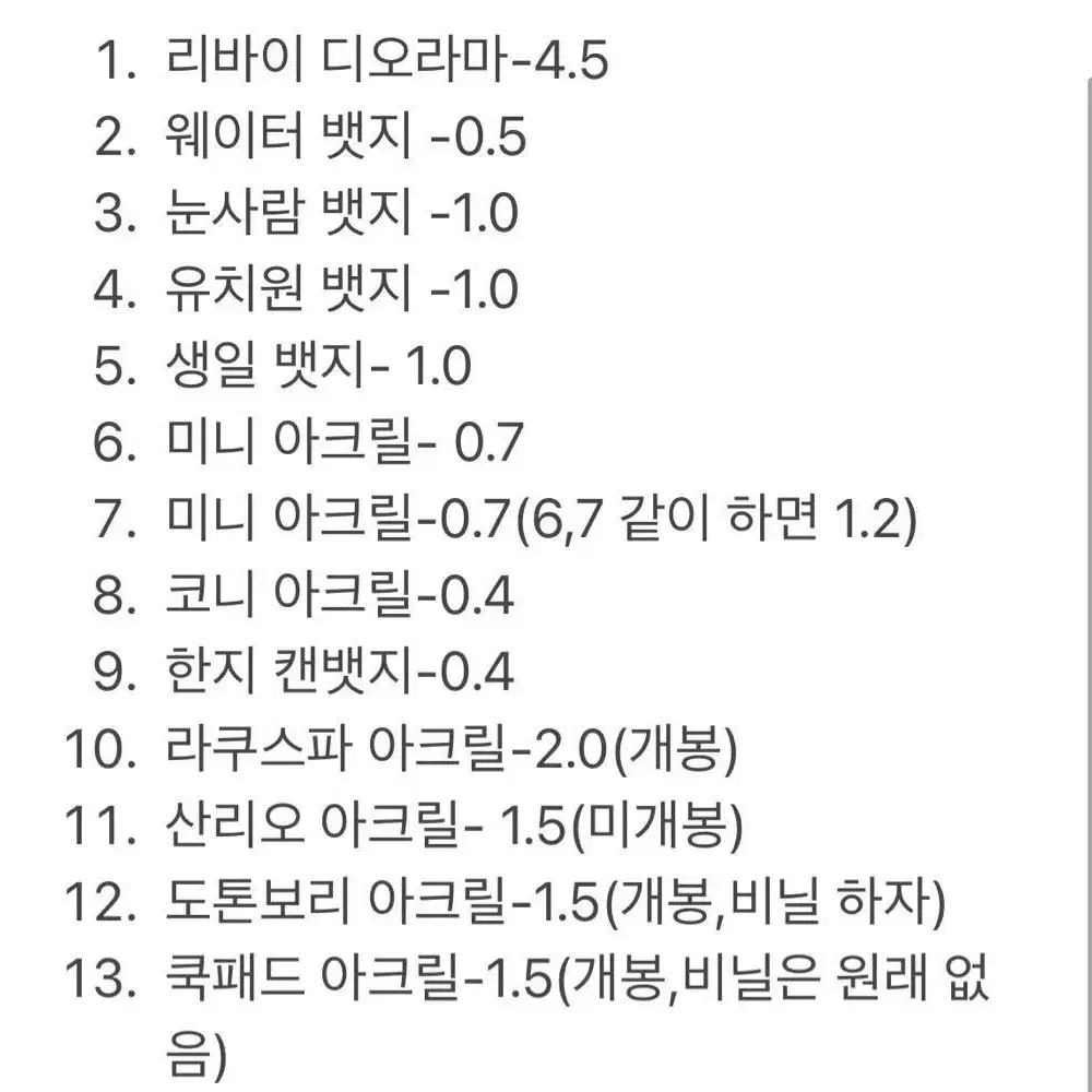 진격거 진격의거인 리바이 위주 굿즈 판매 (팔린 번호 확인)