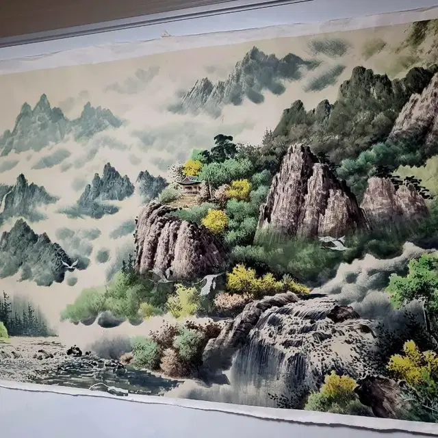 북한그림-금강산의여름