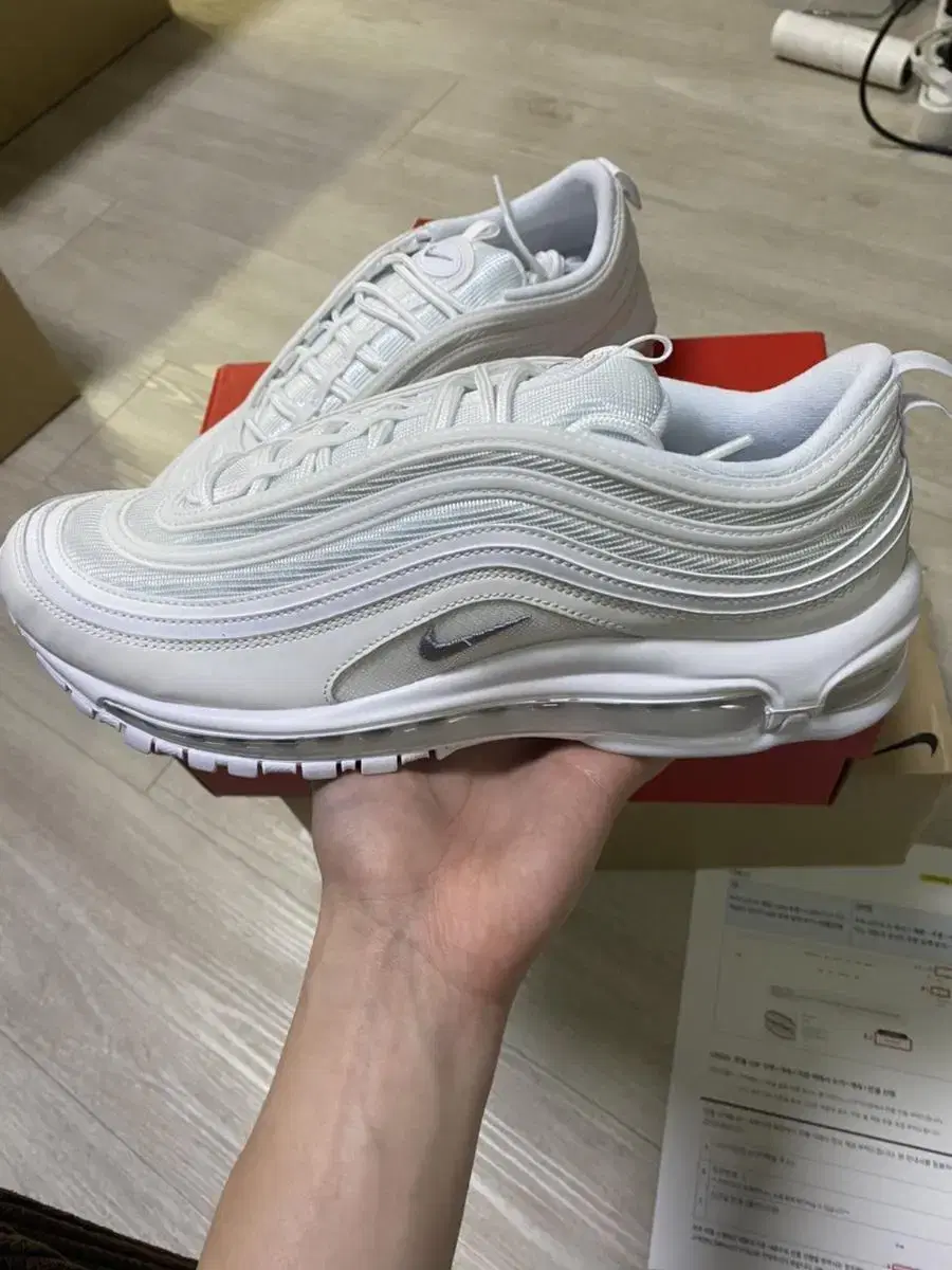 Air Max 97 size 290 Triple White Wolf Grey is on sale