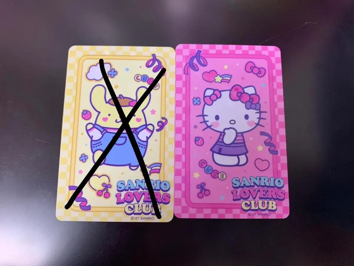 San Ruckle Plastics photocard sell Pompompurin Hello Kitty