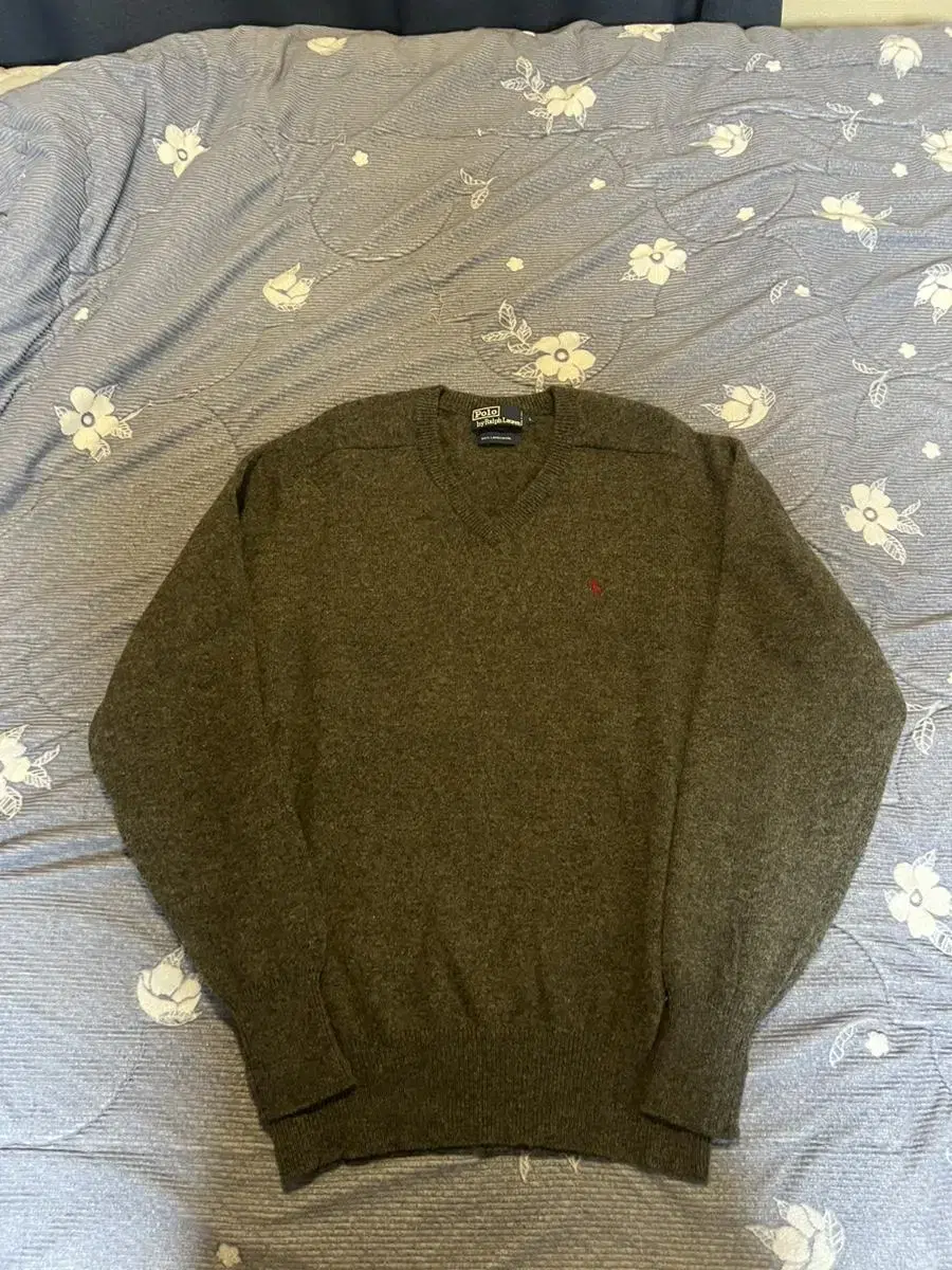 Polo Charcoal V-Neck Knit