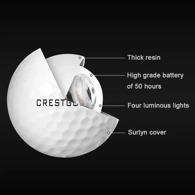 야간 야광 LED 골프 공 골프공(6개) 용품