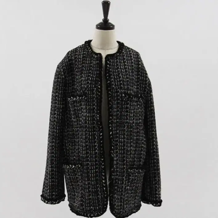 [새상품] 미뉴에트 cio tweed half coat(블랙)