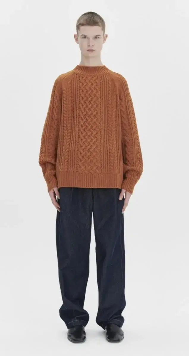 Afterpray Fisherman Cable Knit Tangerine M L New