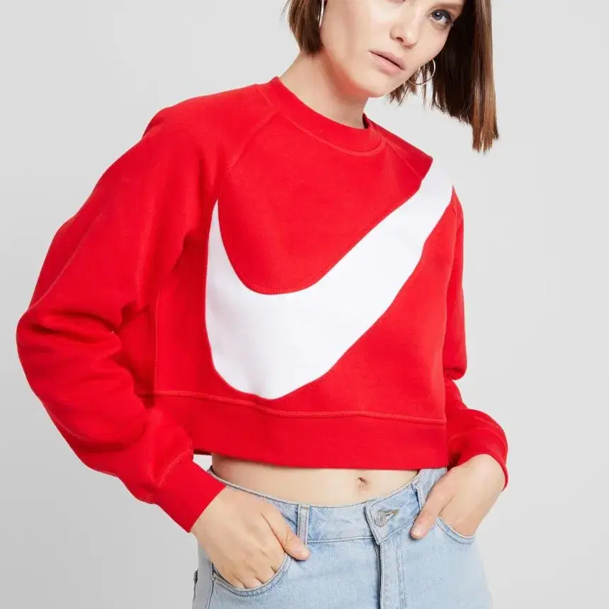 NIKE W NSW BIG Swoosh Cropped Sweatshirt