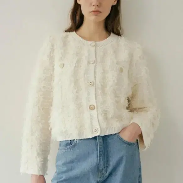 tweed knit cardigan (ivory) 텍달린 새제품입니다.