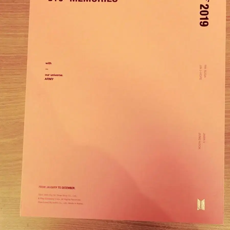 방탄소년단 BTS 메모리즈 2019 DVD