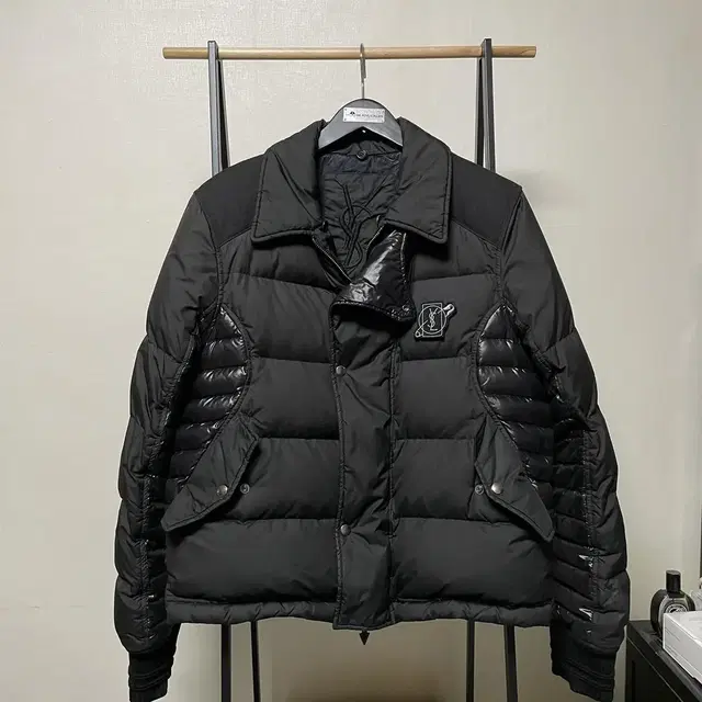 정품 52) 입생로랑 YSL 로고 바이커 패딩 100~105