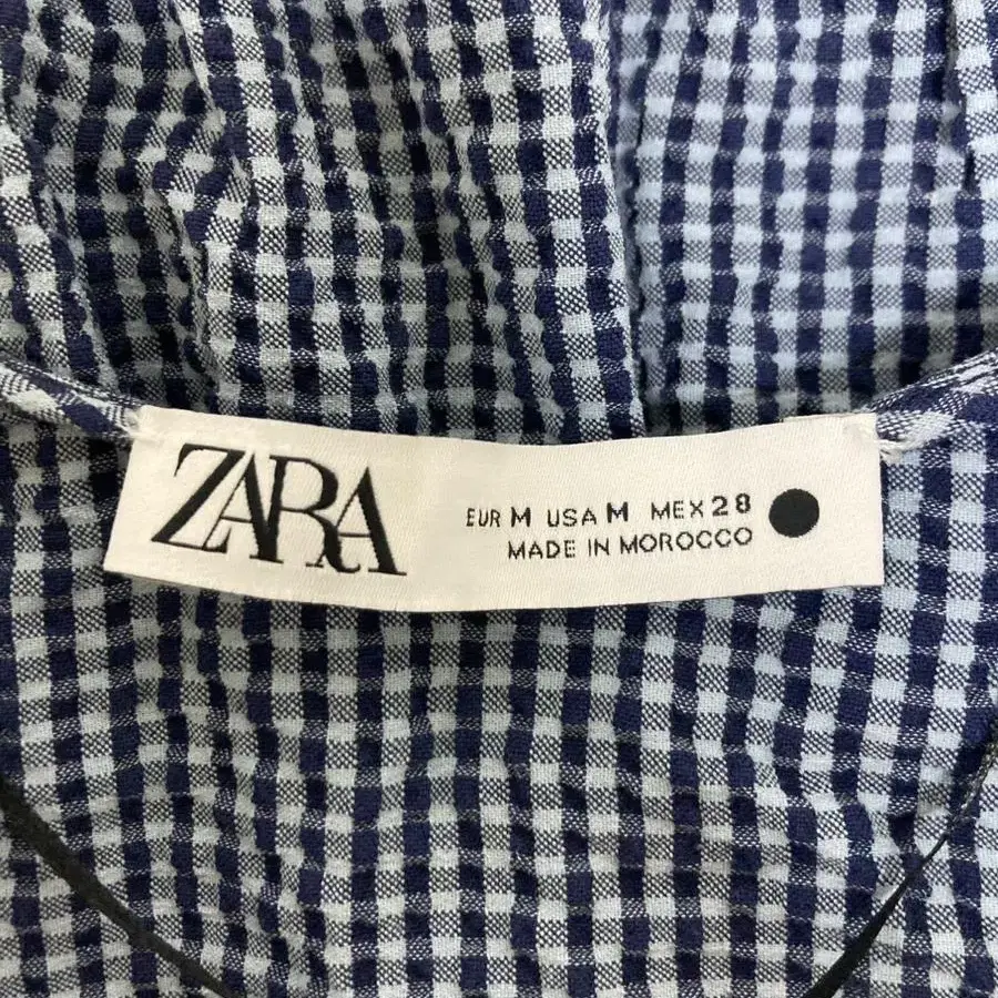 ZARA 자라 블루 체크 블라우스