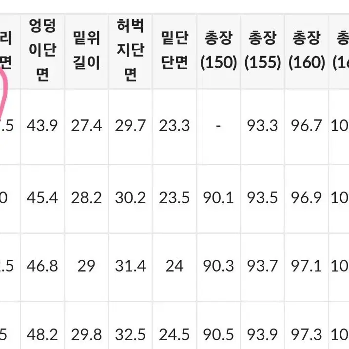 하체 커버 핀턱 슬랙스(새것)